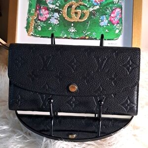 Louis Vuitton Black Monogram Empreinte Emilie Wallet